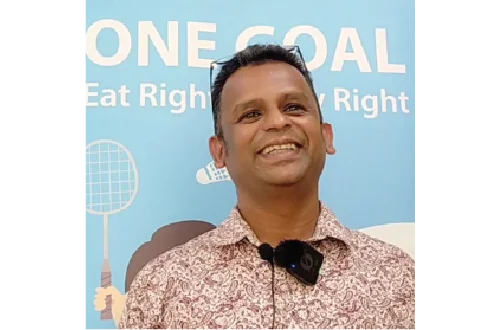 Jayasilan; his son Jayshveen won first runner up at a 2023 Eat Right to Play Right tournament.