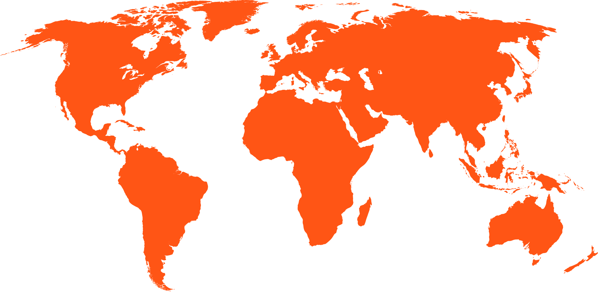 World map showing our global reach